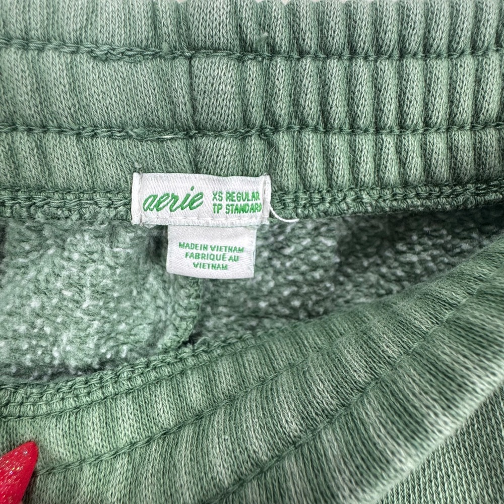 Aerie Sage Green Fleece Jogger Pants XS - Picture 3 of 4